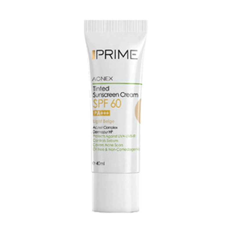کرم ضد آفتاب رنگی بژ روشن SPF60 پرایم — ۴۰ میلی‌لیتر