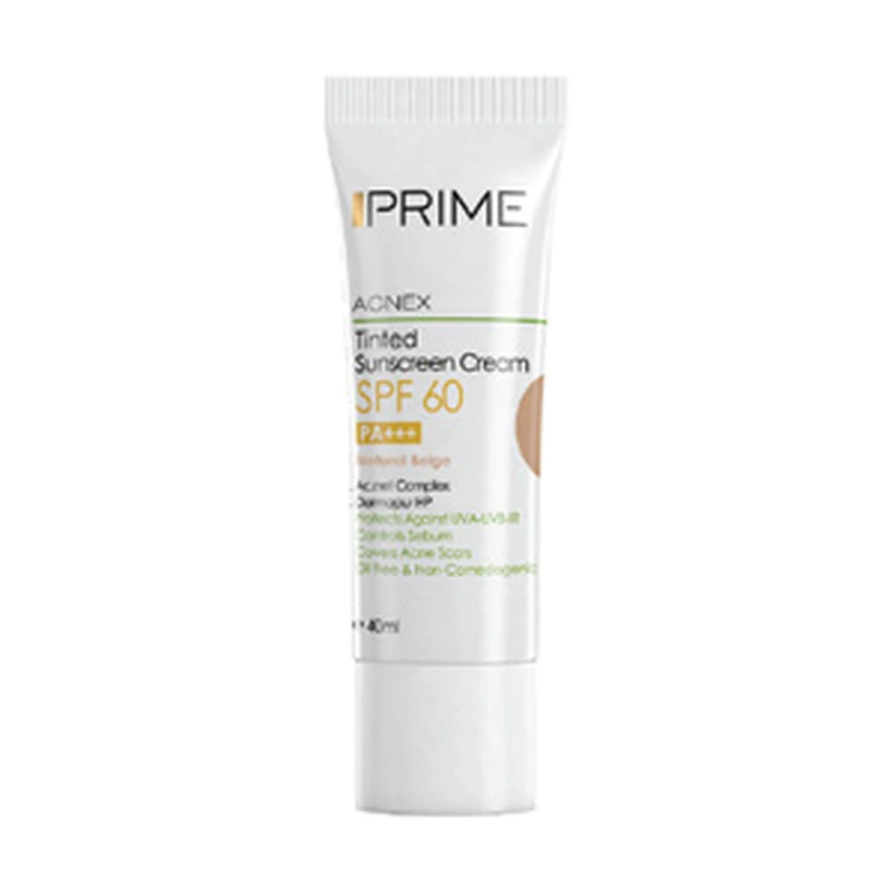 کرم ضد آفتاب رنگی بژ طبیعی SPF60 پرایم — ۴۰ میلی‌لیتر