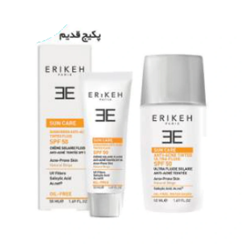 فلوئید ضد آفتاب و ضد جوش بژ طبیعی SPF50 اریکه — ۵۰ میلی‌لیتر