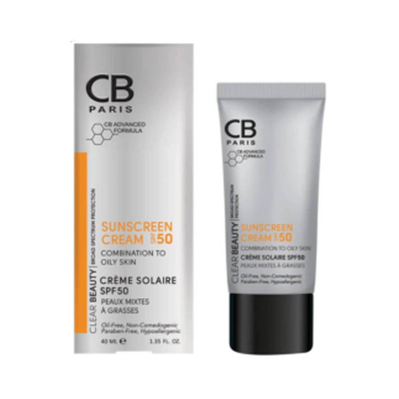 کرم ضد آفتاب پوست مختلط تا چرب بی رنگ SPF50 سی بی — ۴۰ میلی‌لیتر