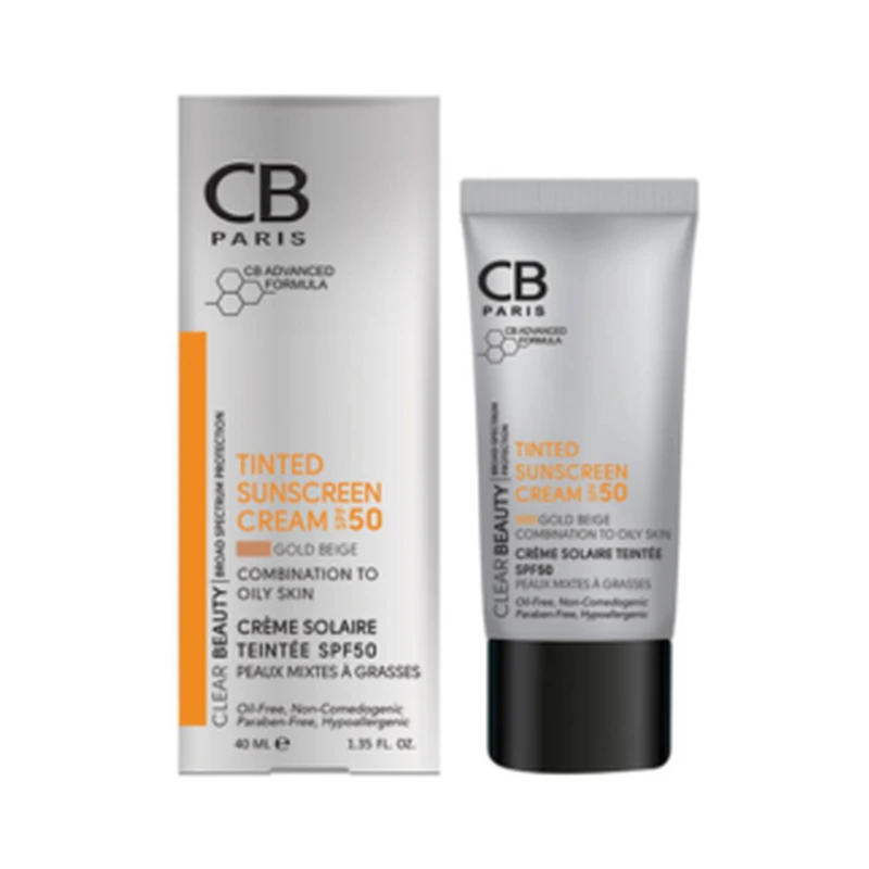 کرم ضد آفتاب پوست مختلط تا چرب بژ طلایی SPF50 سی بی — ۴۰ میلی‌لیتر